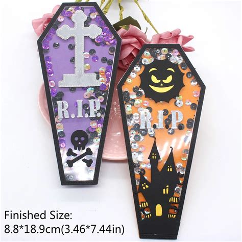 coffin box metal die cut|halloween coffin shaker cutting dies.